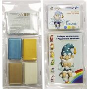 Набор пластики «Гном Геле» 9004-12 белый, телесный, желтый, голубой (4x20 г)