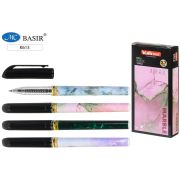 Гелевая ручка черная 0,7мм «MARBLE» K613 пласт. цв.  корп. с рис. мрамор