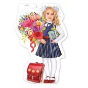 Плакат А3 0801157 Девочка в школьной форме с цветами