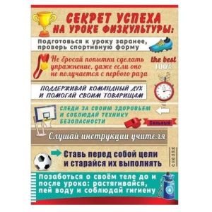 Плакат «Секрет успеха на уроке физкультуры» 3001535 А2