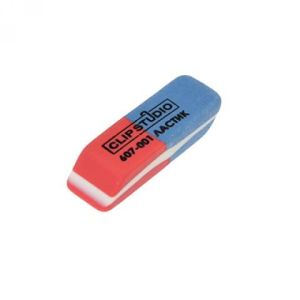 Ластик ClipStudio скошенный красно-синий, для каранд. и чернил, 60 штук в коробке