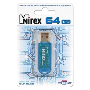Флэш-драйв 64GB Mirex USB 2.0 ELF BLUE (ecopack)