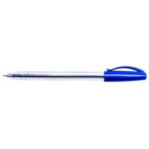 Ручка на масляной основе DELI ES308 Pionner синяя, игольчатый пишущий узел 0,7мм, прозрачный корпус, сменный стержень 133мм