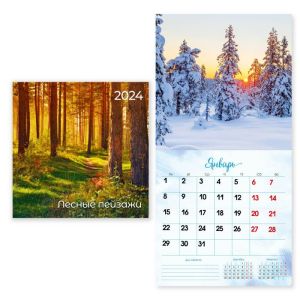 Календарь 2024 настенн. на скр. 12л. 290*290 7987 Лесные пейзажи