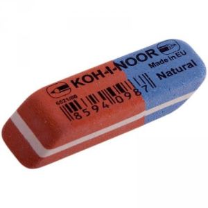 Ластик «Koh-i-noor» 6521/80-84 42x14x8мм сине-красный