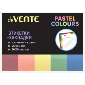 Ярлычки-закладки самокл. 45*20 пластик 5цв.*20л. «deVENTE. Pastel» 2011111