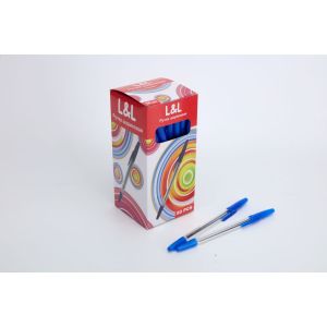 Ручка шариковая L&L 53728 синяя, пишущий узел 0,7мм, стержень 142мм