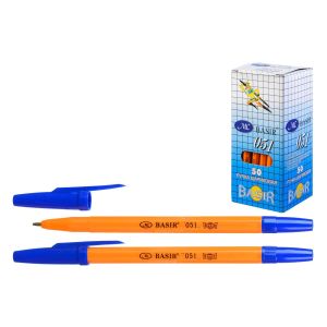 Ручка шарик. МС-051-1 желт. корп. синяя стержень 152мм