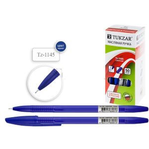 Ручка на масляной основе TZ 1145 синяя, пишущий узел 1,0мм, толщина линии письма 0,7мм, сменный стержень 140мм