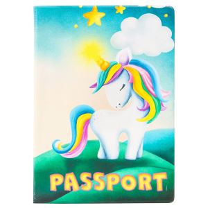 Обложка для паспорта ОП-0466 Единорог ПВХ slim