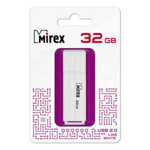 Флэш-драйв 32GB Mirex USB 2.0 LINE WHITE (ecopack)