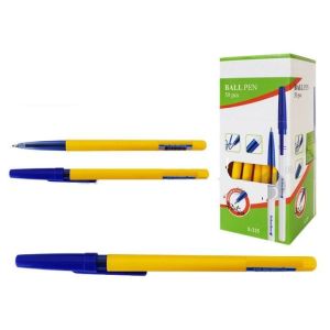 Ручка шариковая S 325 А синяя, пишущий узел 0,7мм, сменный стержень 137мм, желтый корпус