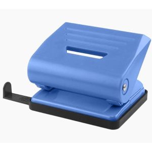 Дырокол 20л. 4020904 «Attomex»  пластиковый с линейкой, в карт. коробке, синий