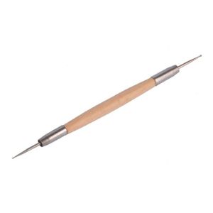 Скульптурный нож двухстороннее шило (0,8/1,2 мм) ручка деревянная DK11239