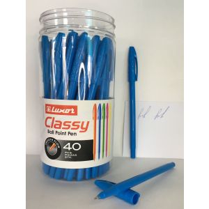 Ручка шариковая LUXOR Classy 12062 синяя, пишущий узел 0,7мм, игольчатая, стержень 140мм