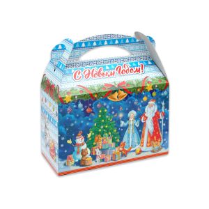 Коробка д/конфет 1000г КК-1576 Новогоднее чудо