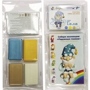 Набор пластики «Гном Геле» 9004-12 белый, телесный, желтый, голубой (4x20 г)