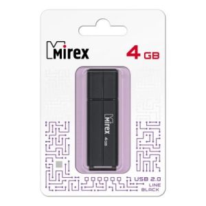 Флэш-драйв 4GB Mirex USB LINE BLACK (ecopack)