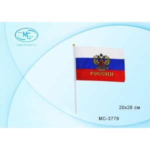Флаг «Россия» 20*28 с гербом МС-3799/МС-3779