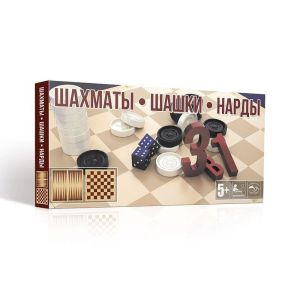 Игра 3в1 Шахматы шашки нарды в коробке С0003 32*16*2,5см