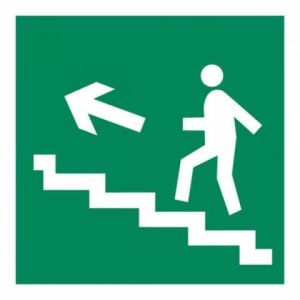 Наклейка-знак «Лестница наверх налево» 9-86-0020 200х200мм по ГОСТУ
