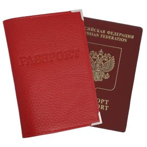 Обложка для паспорта кожа загран с металл. уголками A-060