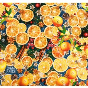 Бумага упаковочная глянцевая «Пряные мандарины», 70 × 100 см 2576250
