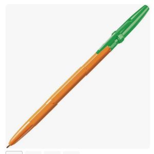 Ручка шарик. 051 желт. корп. зеленая стерж 150мм