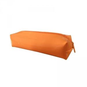 Пенал-косметичка на молнии малый ткань глянец неон К-721 Оранжевый
