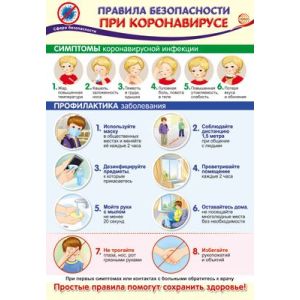 Плакат по безопасности Правила безопасности при коронавирусе А3 ПО-13509