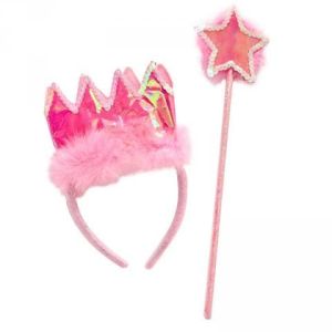 Карнавальный ободок с тиарой, розовый N02254