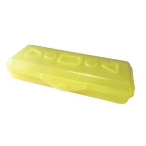 Пенал пластиковый НЕОН ПП-1 желтый прозр.