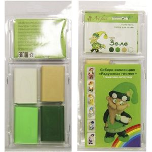 Набор пластики «Гном Зеле» 9004-14 белый, телесный, зеленый, салатовый (4x20 г)