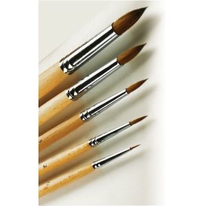 Кисть нейлон №1 TZ 7703 круглая деревянная ручка