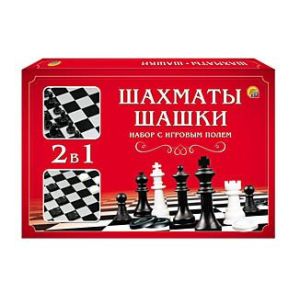 Шахматы и шашки в средней коробке с полями 28,5х28,5 см (Арт. ИН-1614)