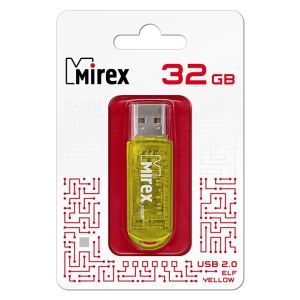 Флэш-драйв 32GB Mirex USB 2.0 ELF Yellow (ecopack)