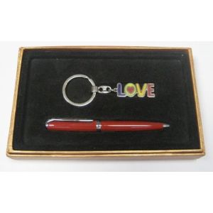 Набор подарочный 553BK «Love» ручка пов.мех.+брелок
