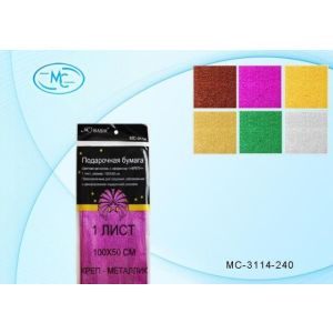 Бумага креп. в наборе из 10цв. цвет. металлик «креп» МС-3114-240