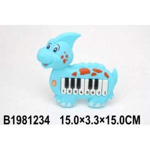 Пианино 15см «Динозаврик» (13 клавиш,звук,2 цвета микс,в пакете) (Арт. 1981234)