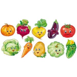 Комплект вырубных мини-плакатов КФМ-10958 Овощи с грядки (10шт.)