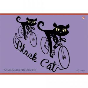 Альбом д/рисования 40л. АЛ401342 Коты на велосипедах