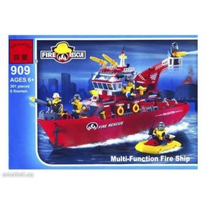 Конструктор пл. Brick «Спасатель:Пожарное судно» 359дет. C909