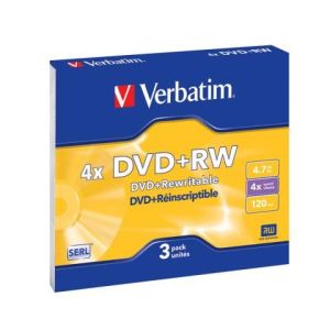 Диск DVD+RW Verbatim 4,7Gb 4х Slim3 043 636-02