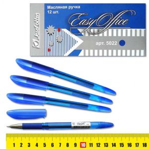Ручка на масляной основе Easy Office 5022 пишущий узел 0,7мм, синяя, сменный стержень