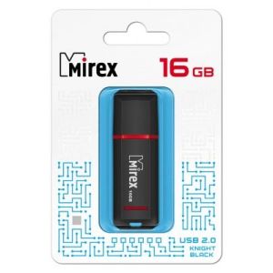 Флэш-драйв 16GB Mirex USB KNIGHT BLACK (ecopack)