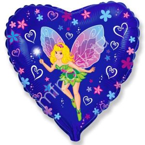 Шар фольгированный сердце 18« »Фея-бабочка