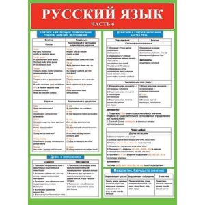 Плакат А2 Русский язык ч.6 0-02-463