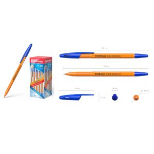 Ручка шарик. Erich Krause R-301\43194 Orange Stick 0.7 цвет чернил синий стерж 140мм