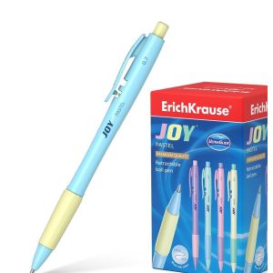 Авторучка ErichKrause® JOY® Pastel, Ultra Glide Technology синяя, пишущий узел 0,7мм, толщина линии письма 0,35мм