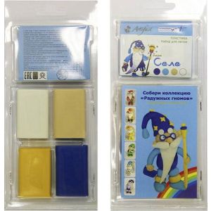 Набор пластики «Гном Селе» 9004-16 белый, бежевый, желтый, синий (4x20 г)